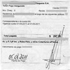 Comprobante de pago del seguro vigente